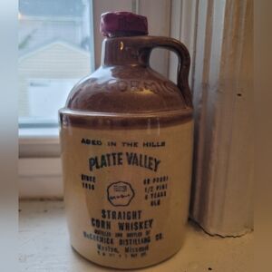 Vtg Platte Valley Stonewear Whiskey Jug